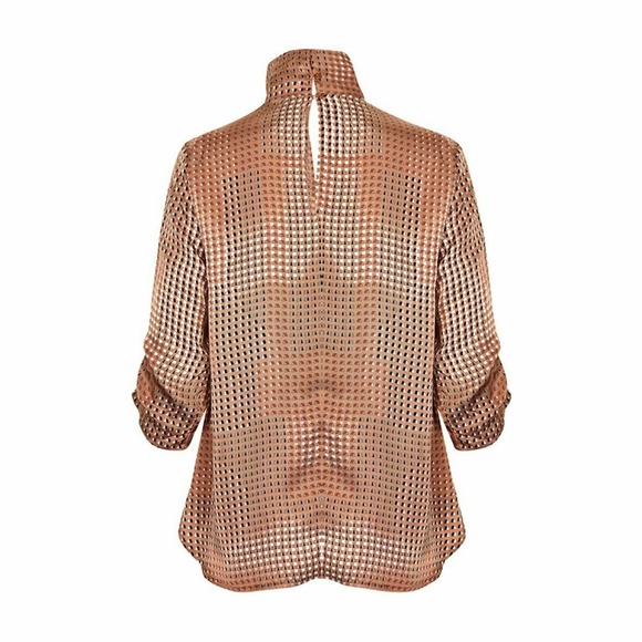 Karen Simonsen Top Blouse Printed Silky Geometric - Picture 2 of 8